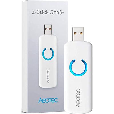 Aeotec Z-Stick Gen5 Plus, Z-wave Plus USB om Z-Wave Gateway te maken, Zwave Hub Controller Pro 2020 SmartStart en S2 Enabled, werkt met Raspberry Pi 4, compatibel met SmartThings, HomeSeer, Wit