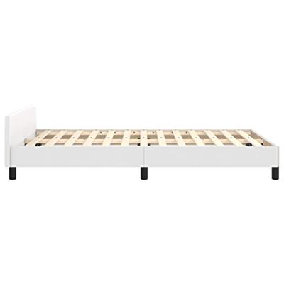 Bedframe met hoofdbord kunstleer wit 120x190 cm Bedframe met hoofdbord kunstleer wit 120x190 cm