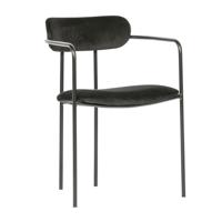 WOOOD Eetkamerstoel 'Ivy' Velvet, kleur Zwart - thumbnail