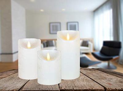 Anna&apos;s Collection LED kaars flame effect rustiek 7.5x12.5cm parel 1 stuks
