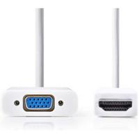 HDMI - VGA-kabel | HDMI-connector - VGA female + 3,5 mm uitgang | 0,2 m | Wit - thumbnail