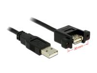 Delock 85106 USB-kabel USB 2.0 USB-A stekker, USB-A bus 1.00 m Zwart - thumbnail