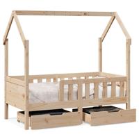 Kinderbedframe met lades 80x200 cm massief grenenhout - thumbnail