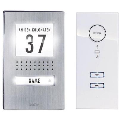 m-e modern-electronics ADV 111 WW Deurintercom Kabelgebonden Complete set voor Eengezinswoning RVS, Wit m-e modern-electronics ADV 111 WW Deurintercom Kabelgebonden Complete set voor Eengezinswoning RVS, Wit