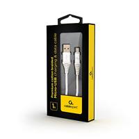 Gembird CC-USB2B-AMMBM-1M-BW2 USB-kabel USB 2.0 Micro-USB B USB A Zilver, Wit - thumbnail
