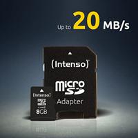 Intenso High Capacity SD (MicroSDHC) microSDHC-kaart 8 GB Class 4 Incl. SD-adapter - thumbnail