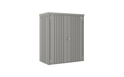 Biohort metalen tuinkast 150 Dubbele deur kwartsgrijs 155x83x182,5 cm- Plat dak- Metaal- Biohort