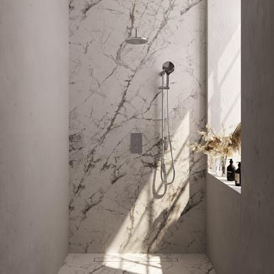 Brauer Chrome Edition Thermostatische Regendoucheset Inbouw - Hoofddouche 20 cm - Gebogen Wandarm - 3 Weg - Handdouche 3 Standen - Doucheslang - Geintegreerde Glijstang - Chroom