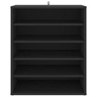 Schoenenkast 60x35x70 cm bewerkt hout zwart - thumbnail