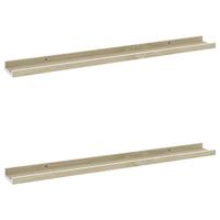 VidaXL Wandschappen 2 st 80x9x3 cm wit en sonoma eikenkleurig - thumbnail