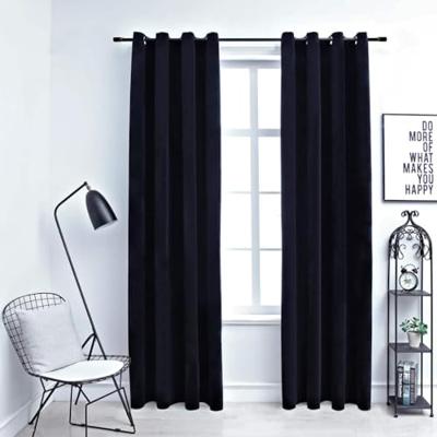 VidaXL Gordijn verduisterend met ringen 2 st 140x225 cm fluweel zwart VidaXL Gordijn verduisterend met ringen 2 st 140x225 cm fluweel zwart