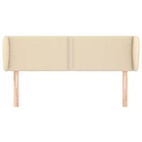 Hoofdbord met randen 147x23x78/88 cm stof crèmekleurig - thumbnail