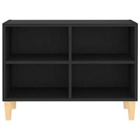 Tv-meubel met massief houten poten 69,5x30x50 cm zwart - thumbnail