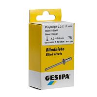 Gesipa Blindklinknagel | klinknagelschacht d x l 3,2 x 11 mm | RVS | 75 stuks - 1464830 1464830 - thumbnail