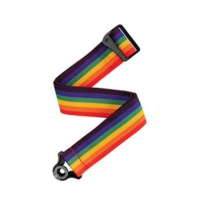 D&apos;Addario Auto Lock Polypro Guitar Strap Rainbow gitaarband met ingebouwde strap locks
