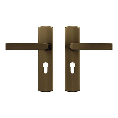 AXA AXA Curve klik deurkruk Blok op schild profielcilindergat 55mm - aluminium/brons