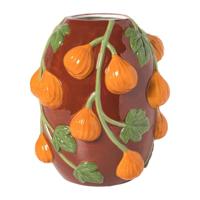 Vaas vijgen - bordeauxrood/oranje - ø22x24.5 cm - thumbnail