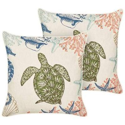 Beliani - ALGAE - Sierkussen set van 2 - Beige - 45 x 45 cm - Linnen Beliani - ALGAE - Sierkussen set van 2 - Beige - 45 x 45 cm - Linnen