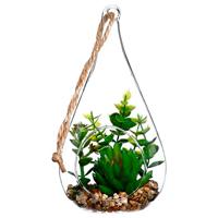 Decoratieve plant Atmosphera 10 x 19,5 cm Kristal Groen - thumbnail