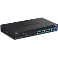 TRENDnet TPE-1021WS 10-poorts Gigabit Web Smart PoE+ Switch met 8 Gigabit PoE+ poorten, 2 SFP-sleuven, 130W PoE Budget, VLAN, QoS, LACP, IPv4/IPv6 Static Routing - thumbnail