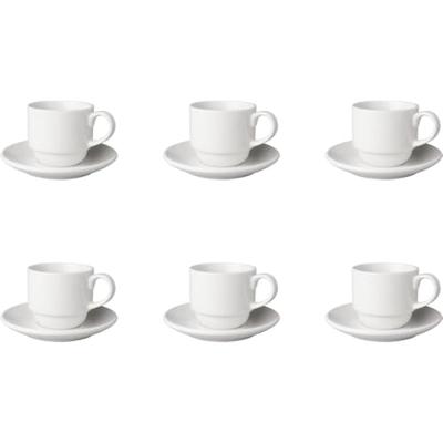 Mammoet Kop en schotel Budgetline Breed 20 cl 13.5 cm wit 6 stuks