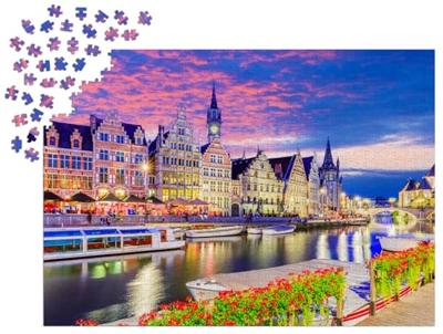 Ghent at Twilight - België Puzzel 1000 Stukjes