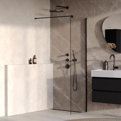 BRAUER Oblivion inloopdouche helder glas 60x200 incl. glascoating mat zwart