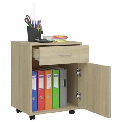 VidaXL Rolkast 45x38x54 cm bewerkt hout sonoma eikenkleurig