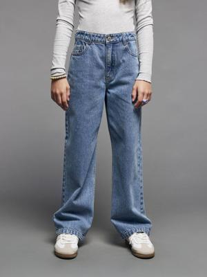 Losse jeans voor meisjes JONEN middenblauw