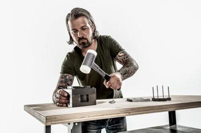 Halder Kunststofhamer | lengte 335 mm hoofd-d. 70 mm | stalen buis terugslagvrij | hard nylon wit | 1 stuk - 3377.070 3377.070