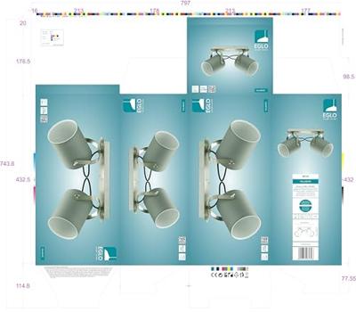 Eglo Design plafondspotVillabate 2-lichts grijs - 98139
