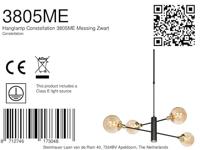 Steinhauer Design hanglampConstellation zwart met amber glas - 3805ME - thumbnail
