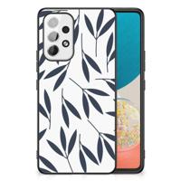 Samsung Galaxy A53 Bloemen Hoesje Leaves Blue - thumbnail