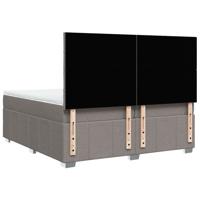 Boxspring met matras stof taupe 200x200 cm - thumbnail
