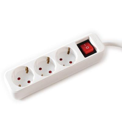 VALUE 3-voudige stekkerdoos met schakelaar, wit, 3 m