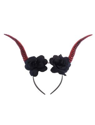 Demon Devil Diadeem Met Zwarte Bloemen