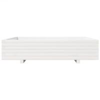 Plantenbak 110x110x26,5 cm massief grenenhout wit - thumbnail