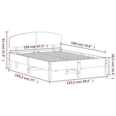 Bedframe zonder matras massief grenenhout 120x190 cm