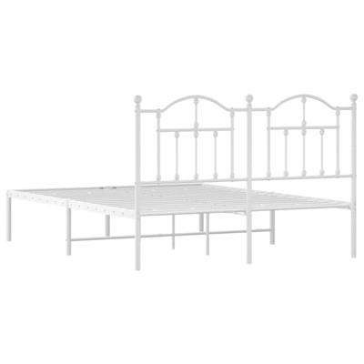 Bedframe met hoofdbord metaal wit 140x200 cm