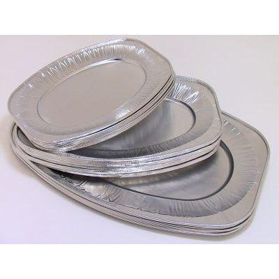 Schaal aluminium ovaal 35cm 10 stuks