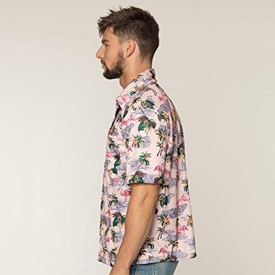 Hawaiiblouse Flamingo Roze Man