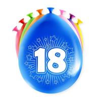 Party Ballonnen Hoera 18 Jaar (8st) - thumbnail