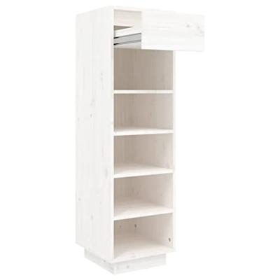 VidaXL Schoenenkast 30x34x105 cm massief grenenhout wit