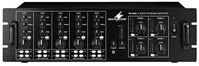 Monacor PA-4040 PA-versterker 40 W 4-kanaals 4 zones