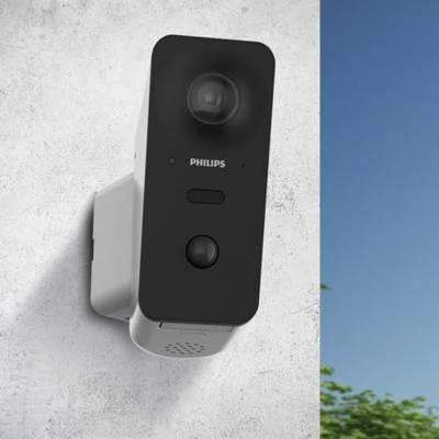 Philips WelcomeEye View Philips-Ultra HD 2K-detectie menselijke vormen, auto-tracking, geïntegreerde sirene, 105 dB, noodbatterij, nachtzicht, IP66