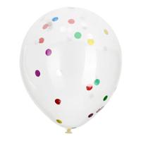 Ballonnen met Confetti Multi Kleuren, 8st. - thumbnail