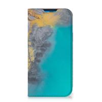 iPhone 14 Pro | Standcase | Marble Blue Gold - thumbnail