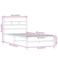 Bedframe zonder matras metaal sonoma eikenkleur 200x200 cm - thumbnail