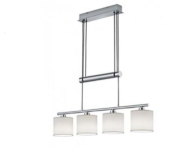 Trio HanglampGarda 4-lichts nikkel mat met wit - 305400401