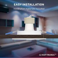 Set van 6 Pittsburg Smart inbouwspots - 5,5 Watt 345 Lumen - Wifi + Bluetooth - RGBWW - GU10 - Google Home, Amazon Alexa en Siri - IP20 voor binnen - Wit - Kantelbaar - thumbnail